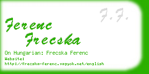 ferenc frecska business card